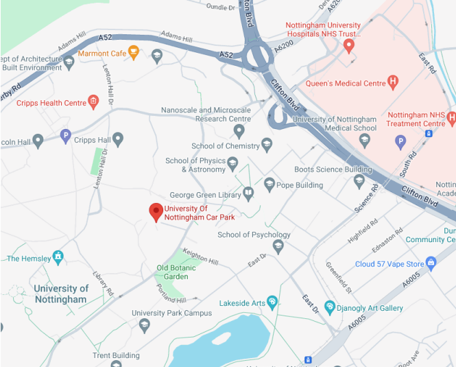 Map showing Parking Location